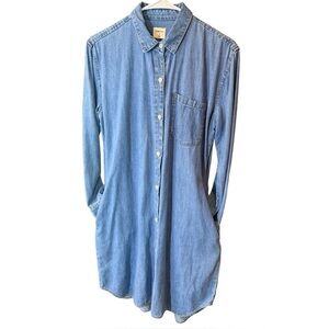 GAP Denim Dress XS | Classic Long Sleeve Midi
